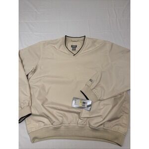 GOLF Jacket WINDSHIRT Mens Large Plaid Packable Pullover Green Blue VTG IZOD NWT